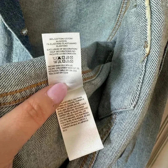 LUCKY BRAND Crochet Capsule Trucker Denim Distressed Jacket, Size Medium - Picture 13 of 16